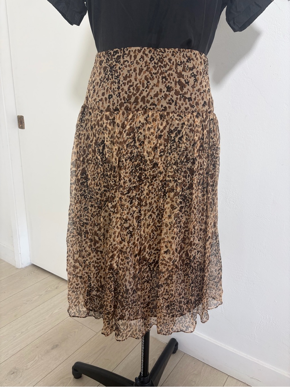 Allison Taylor Leopard-Print Flowy Midi Skirt - Brown/Tan